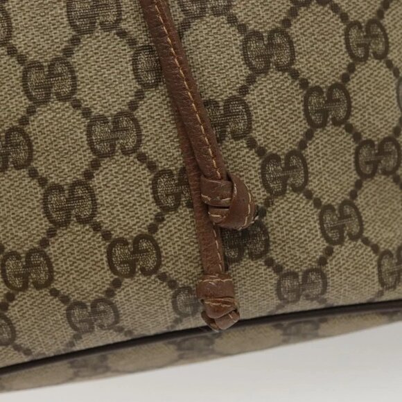 GUCCI GG Supreme Web Sherry Line Bag PVC Beige Gold 41 02 034 Auth 139660 - Picture 9 of 16